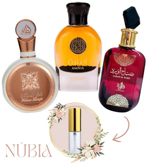 COMBO PURA SEDUÇÃO - FAKHAR ROSE 5ML + AMNIA 5ML + SABAH AL WARD 5ML