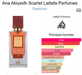 PERFUME ANA ABIYEDH SCARLET LATTAFA - 60ML