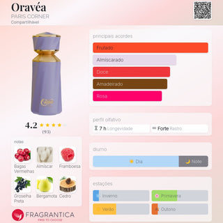 PERFUME ORAVÉA PARIS CORNER - 100ML