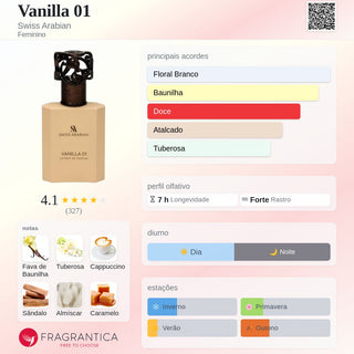 PERFUME VANILLA 01 SWISS ARABIAN - 100ML