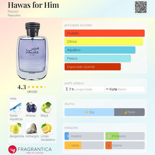 PERFUME HAWAS FOR HIM RASASI - 100ML