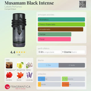 PERFUME MUSAMAM BLACK INTENSE LATTAFA - 100 ML