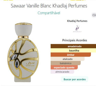 PERFUME SAWAAR VANILLE BLANC KHADLAJ - 100ML